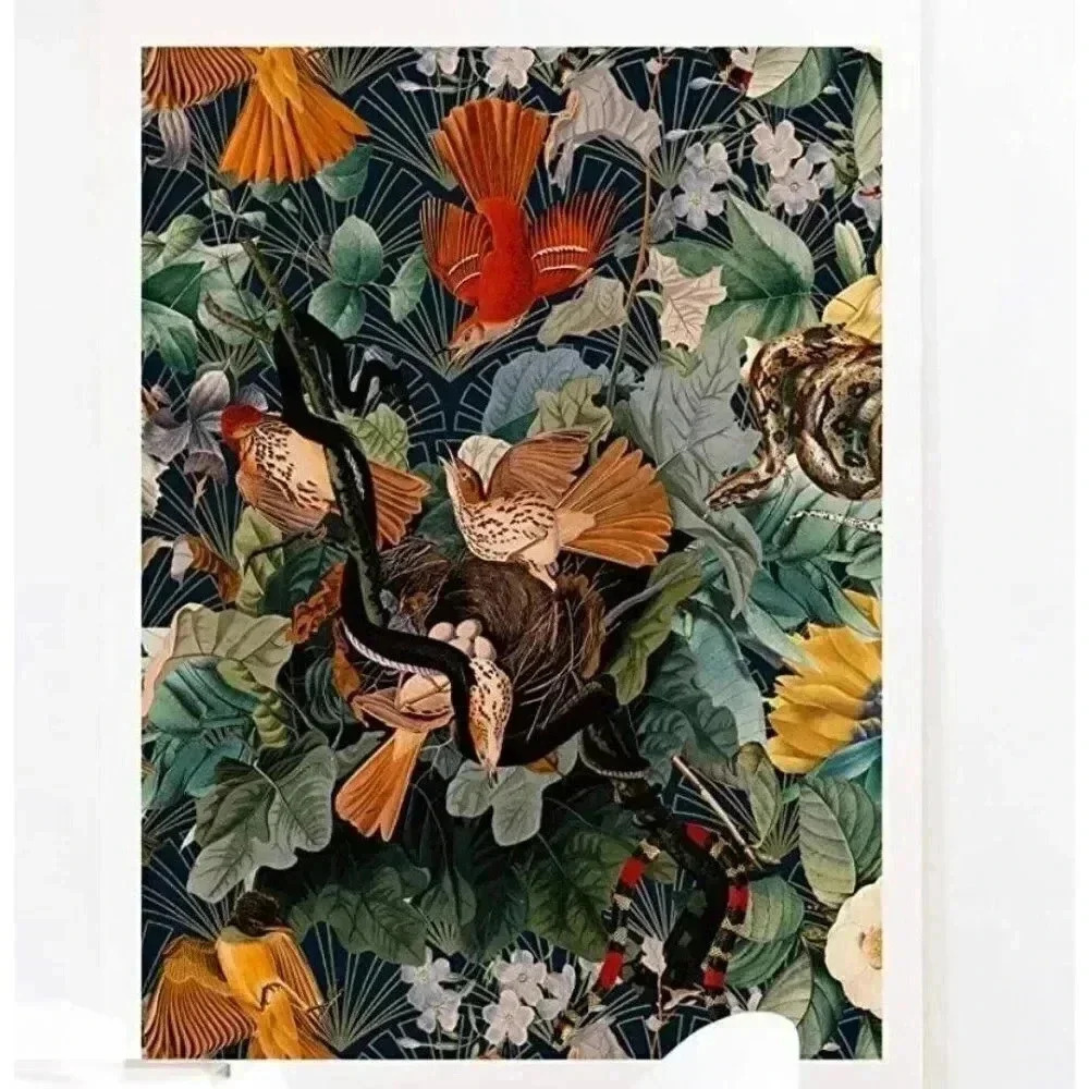 Society6 Burcu Korkmazyurek Birds and Snakes Art P